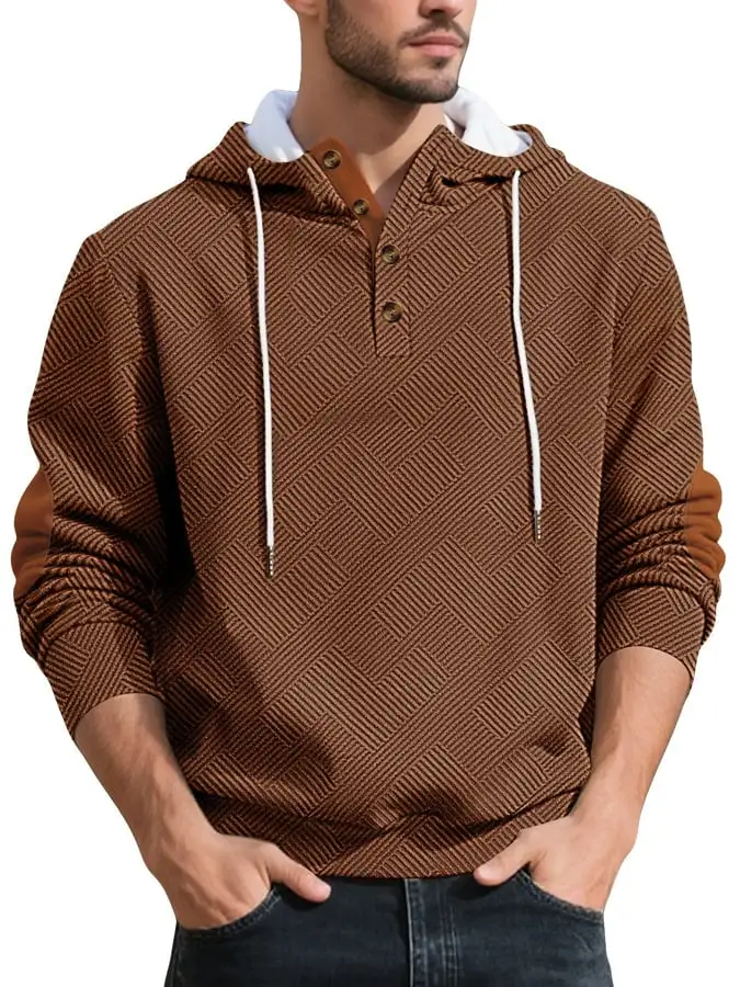 Men's Retro Comfort Warm Textured Fabric Design Sweatshirt