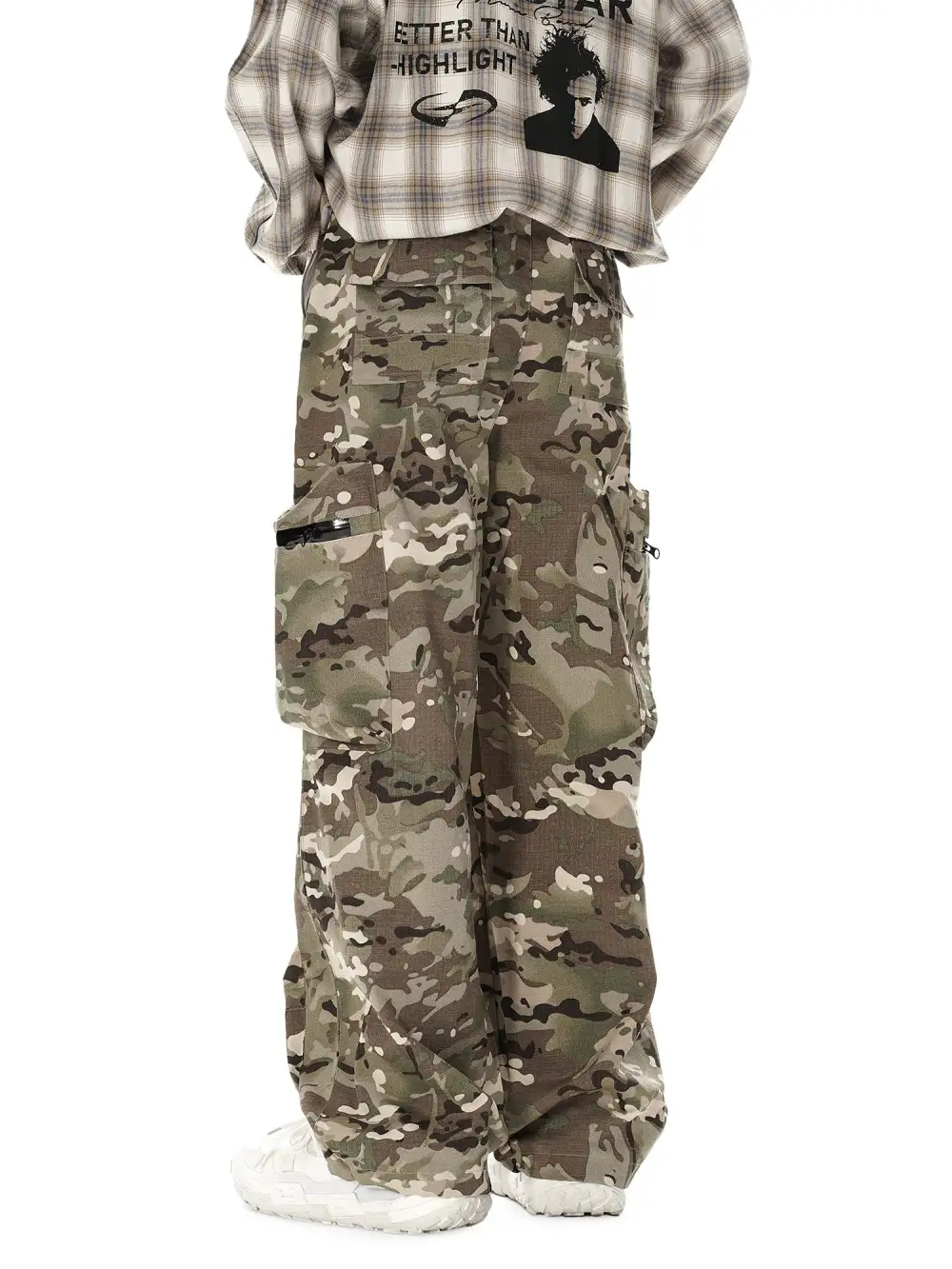 High Street Camouflage Multi-Pocket Woven Pants