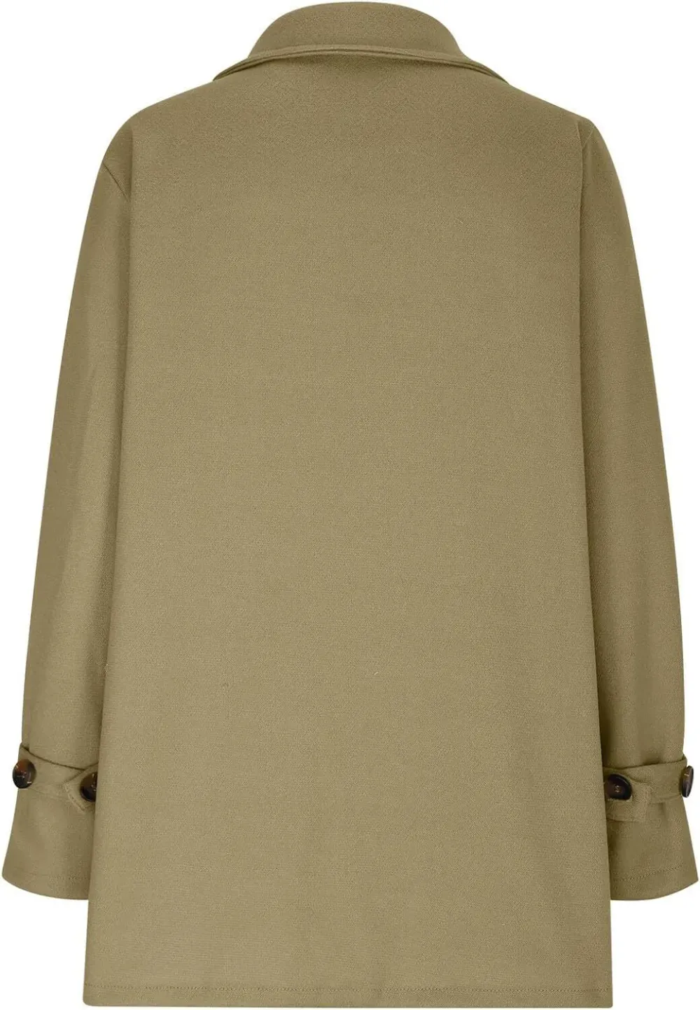 Women Wool Blend Coat 2024 Fall Lapel Single Breasted Mid Length Trench Coat Jacket Open Front Solid Long Sleeve Jacket