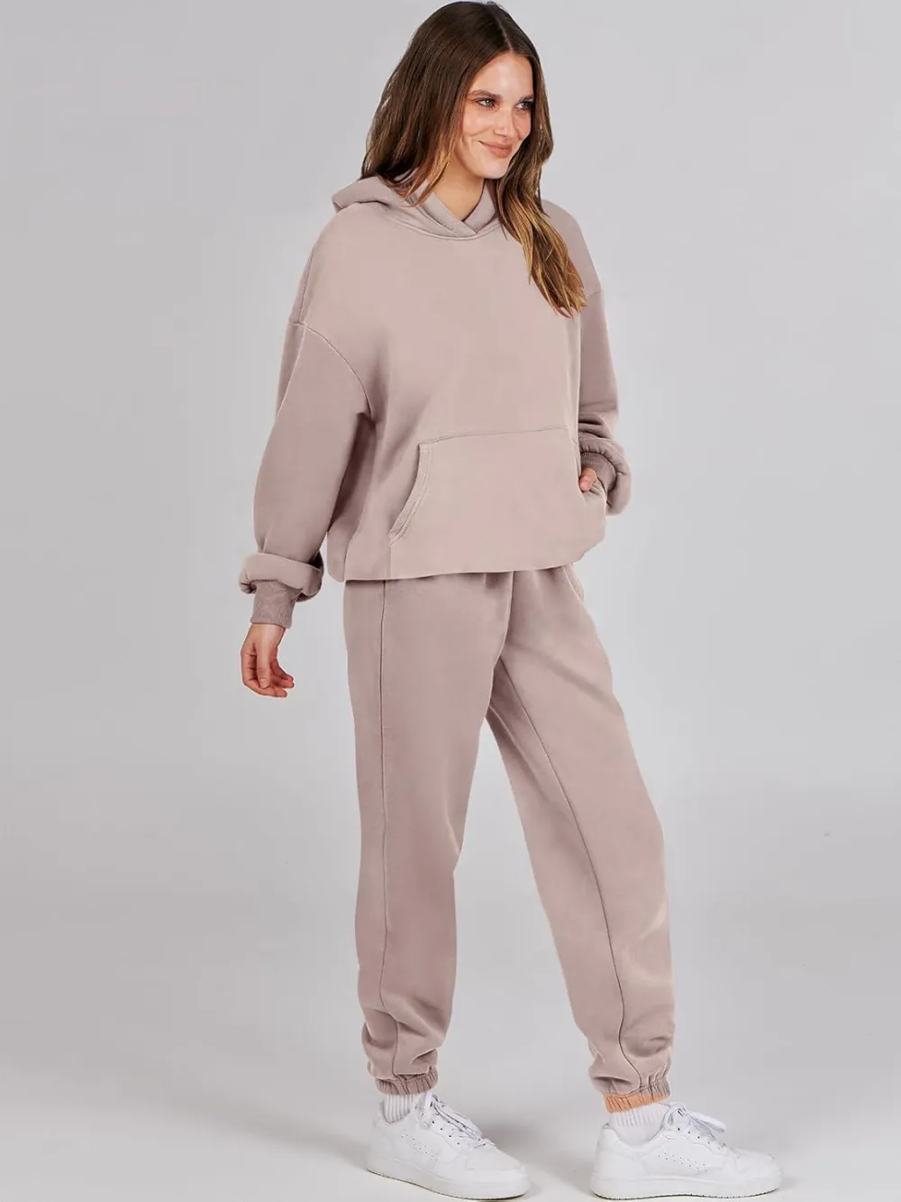 (Clearance Sale $1.99⚡) 2024 Women's Fall Oversized Casual Hoodie Two Piece Sweatshirt Jogging Pants Sweatshirt Set