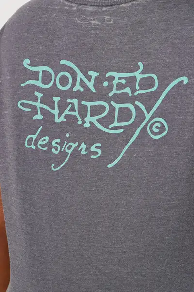 Ed Hardy Mary Mini Dress - Charcoal