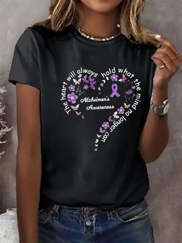 Women'S Alzheimer'S Casual Printed T-Shirt