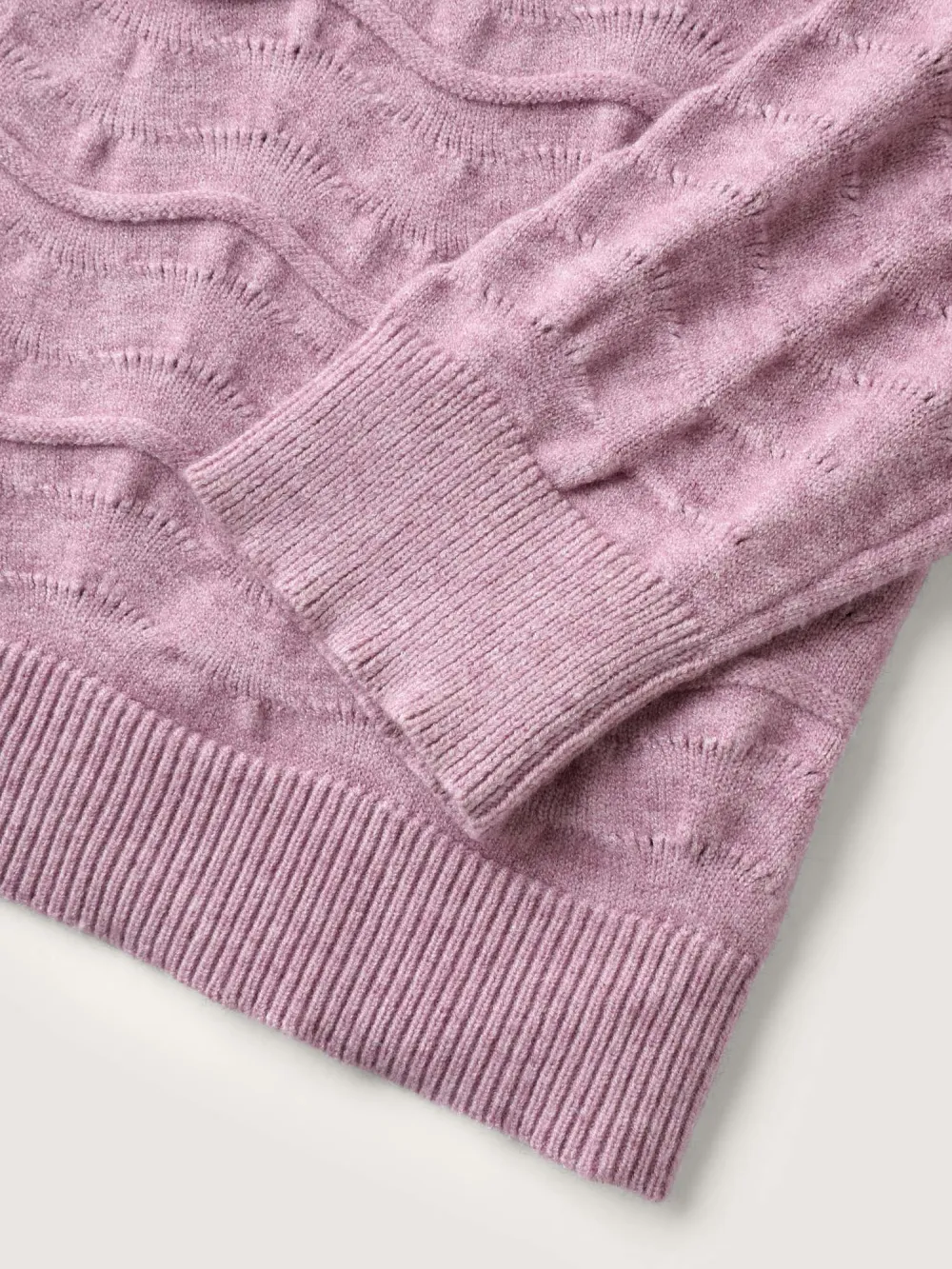 Supersoft Textured Round Neck Cut-Out Pullover