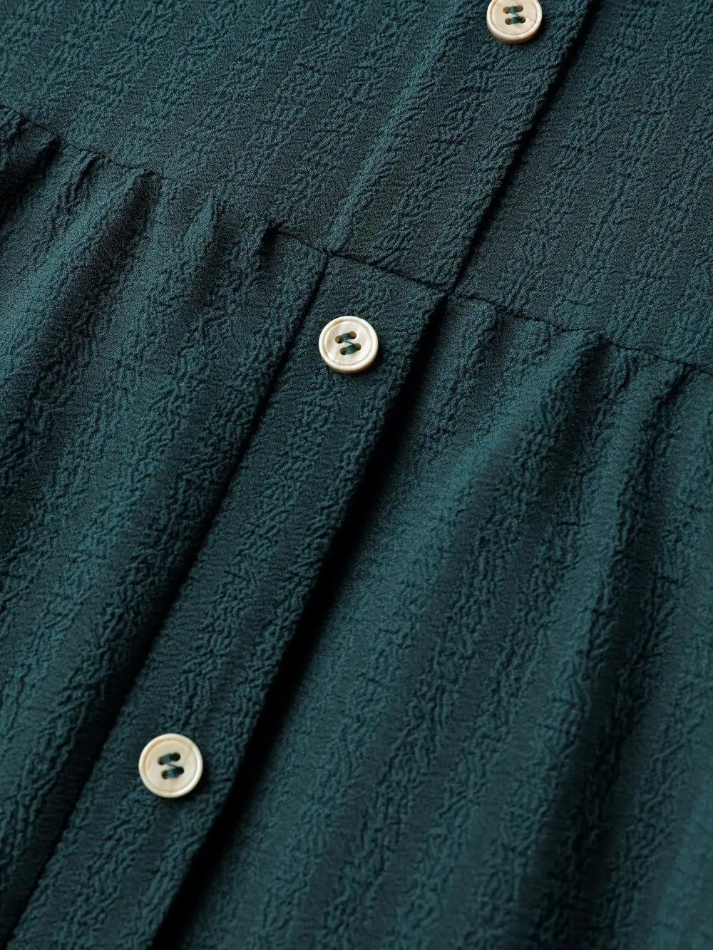 Textured Pockets Button Detail Tiered Maxi Dress