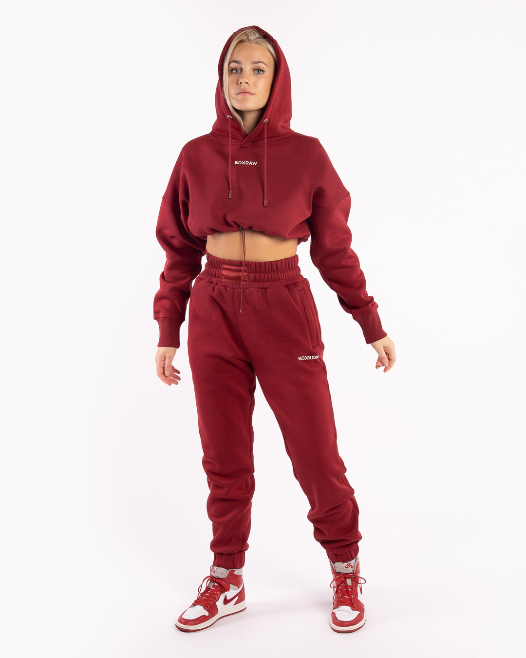 Johnson Cropped Hoodie - Burgundy