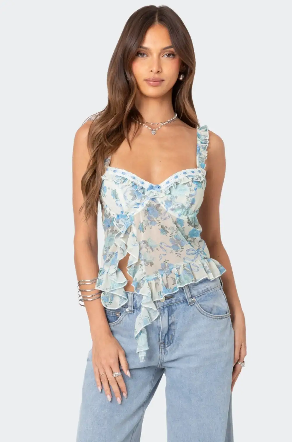 Cascade Ruffled Bra Top