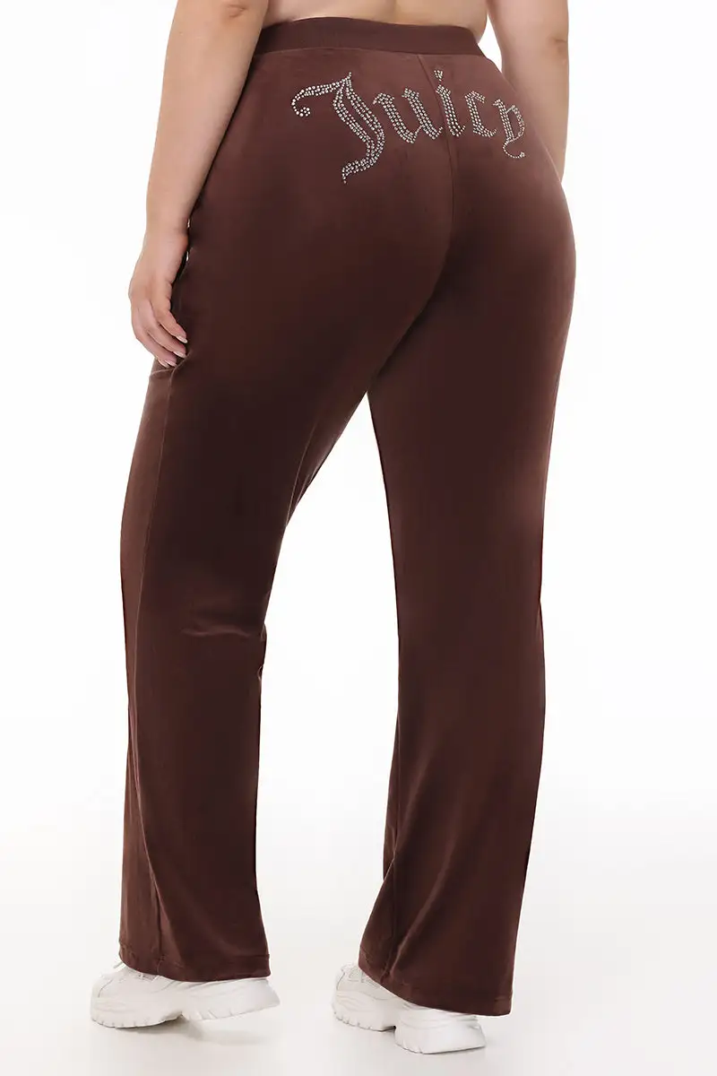 Plus-Size OG Big Bling Velour Track Pants