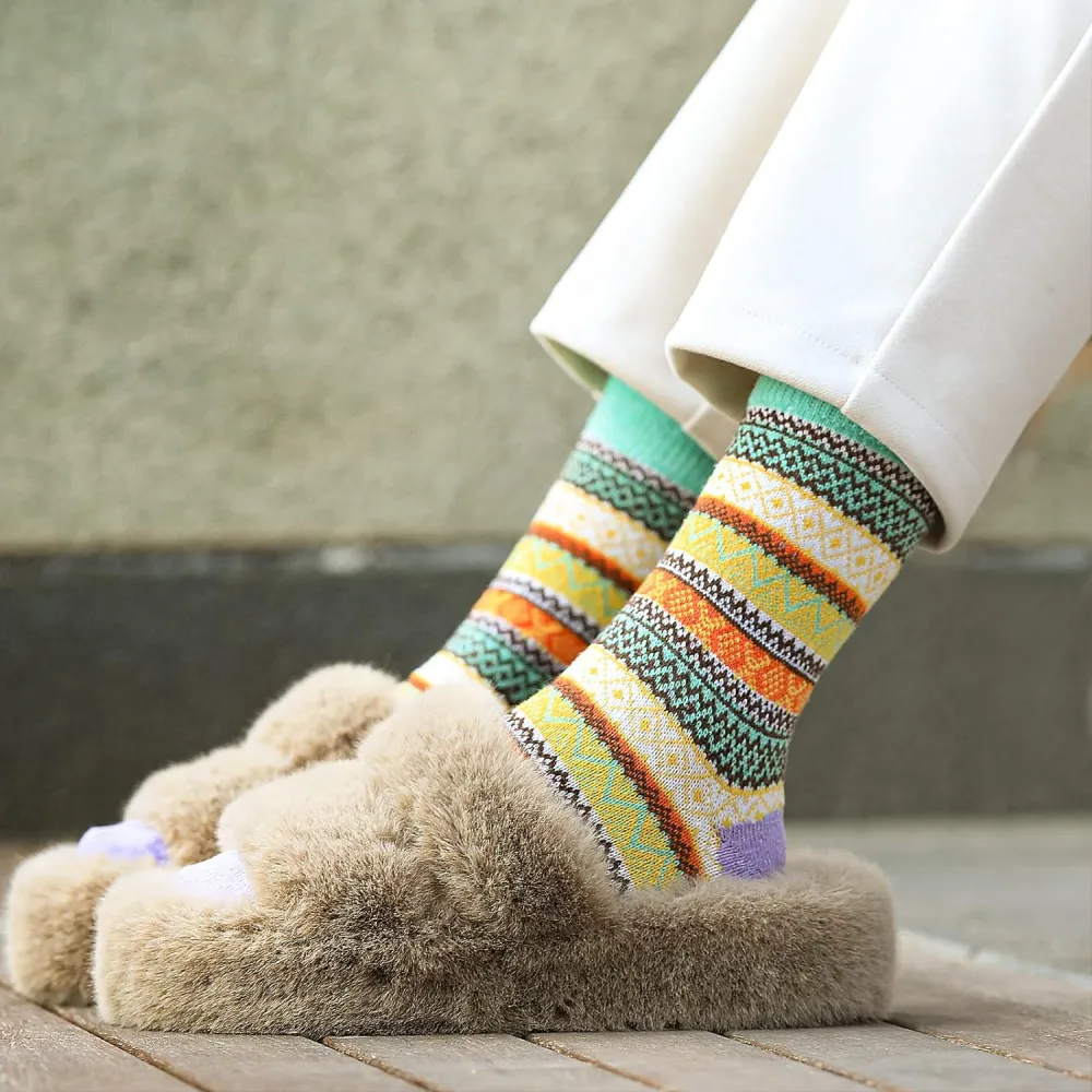 Clothirily Wool Socks- Thick Soft Wool Socks for Women, Vintage Warm Womens Wool Socks, Winter Warm Boot Socks for Women Men