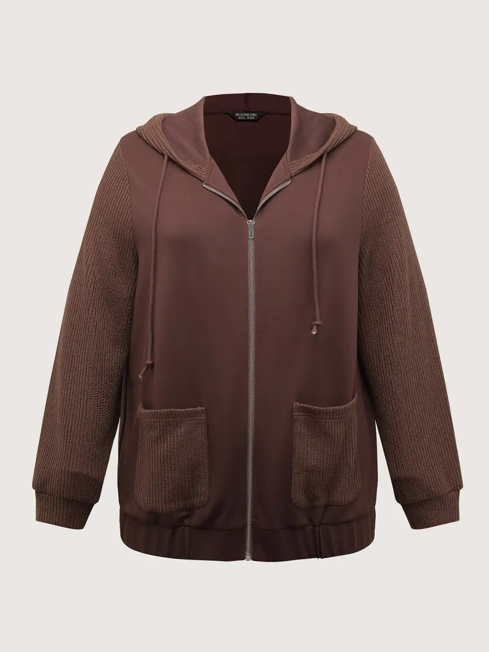 Contrast Spliced Relaxed-Fit Hooded Jacket