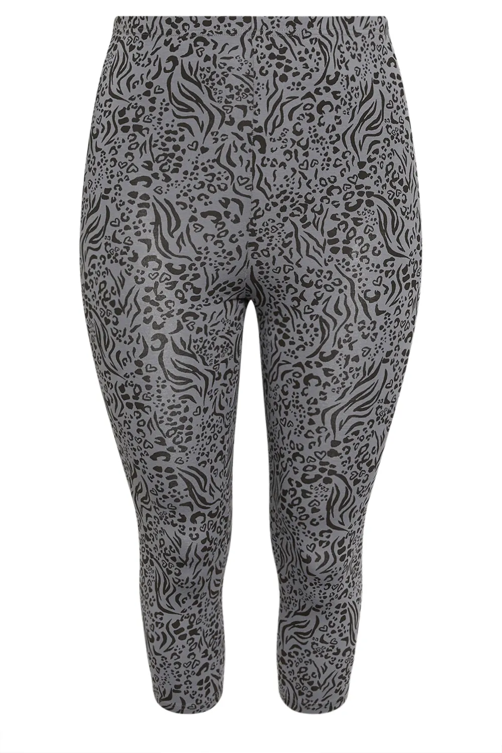 YOURS Curve 2 PACK Black & Blue Floral Print Cropped Leggings