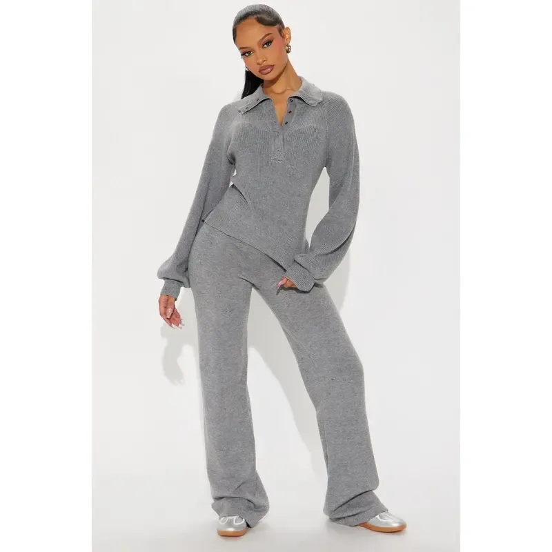 Samaria Sweater Pant Set - Charcoal
