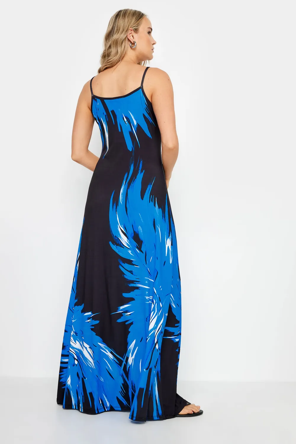 LTS Tall Black & Pink Floral Print Sleeveless Maxi Dress