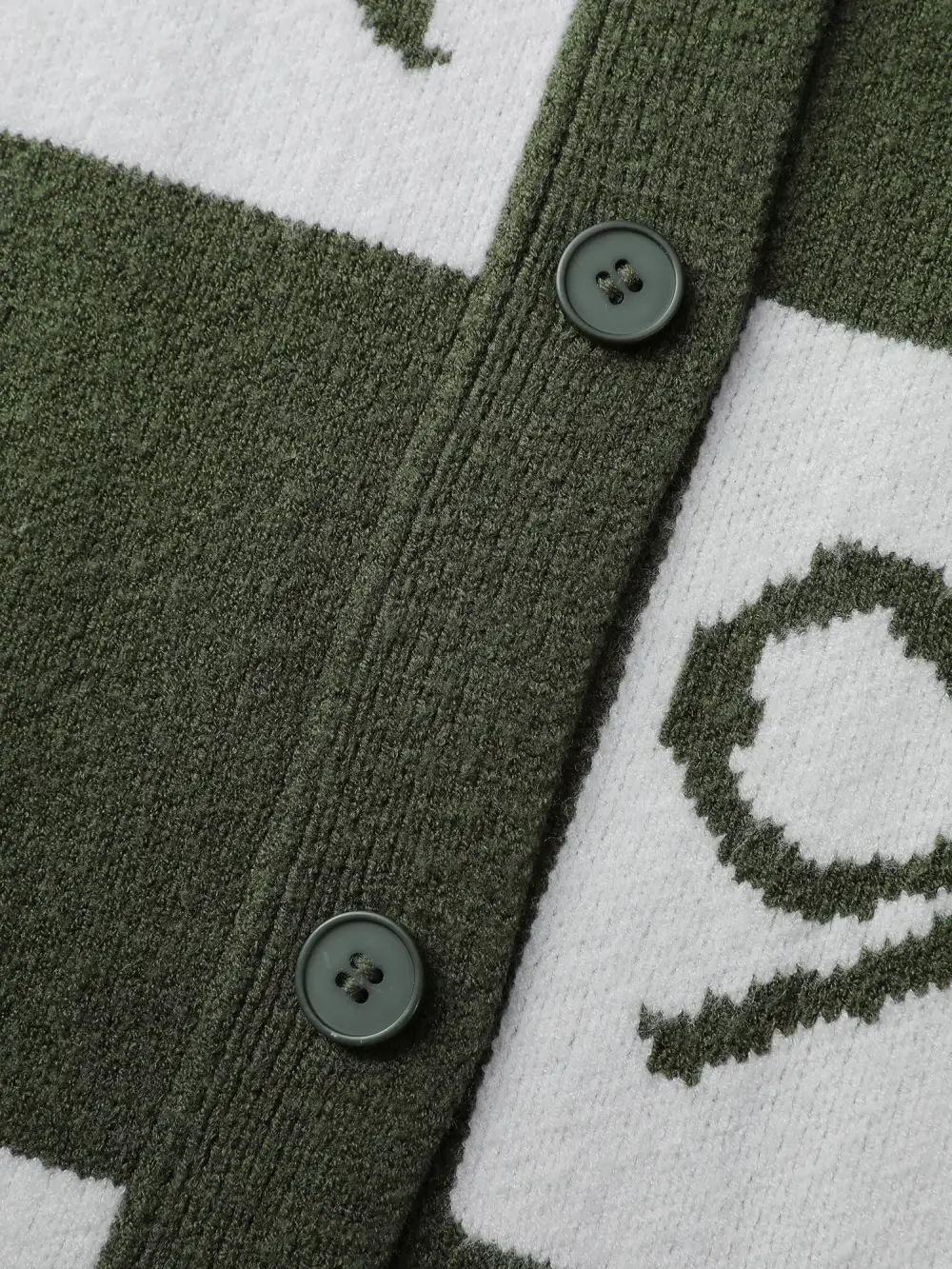 Checkered Bowknot Contrast Knit Cardigan