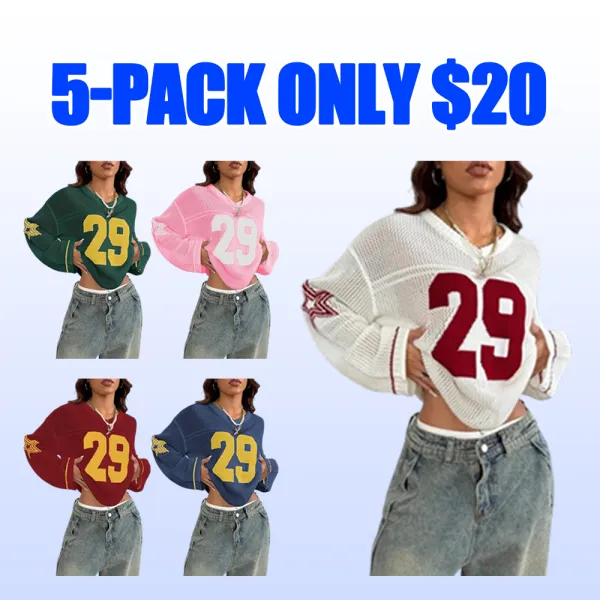 Women’s Colorblock Hollow Out Knit Sweater – Retro Loose Fit Long Sleeve Pullover