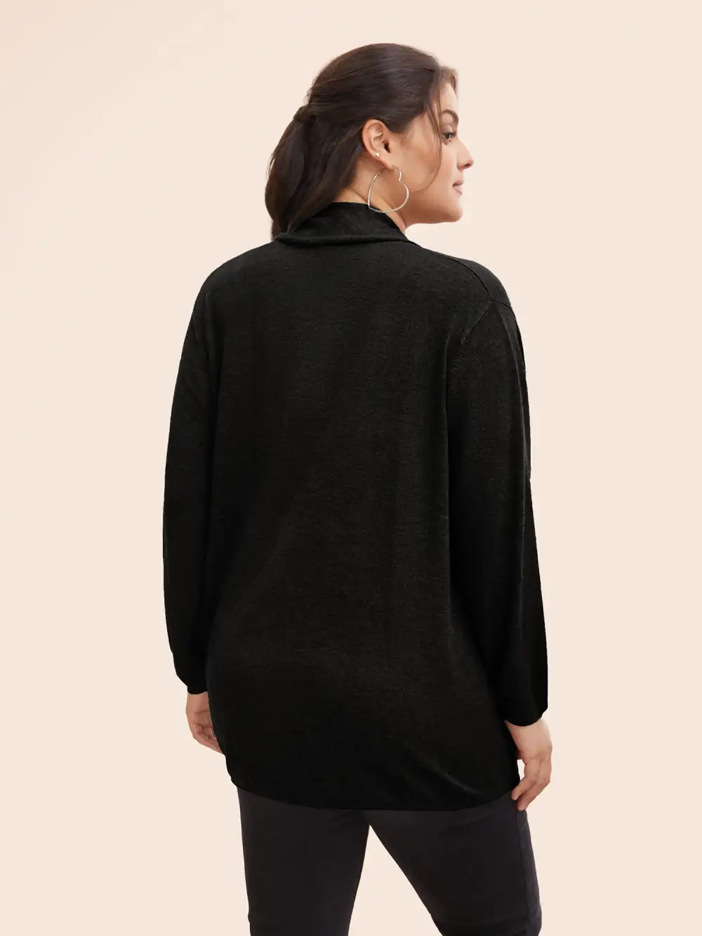 Supersoft Essentials Plain Lapel Collar Drape Cardigan