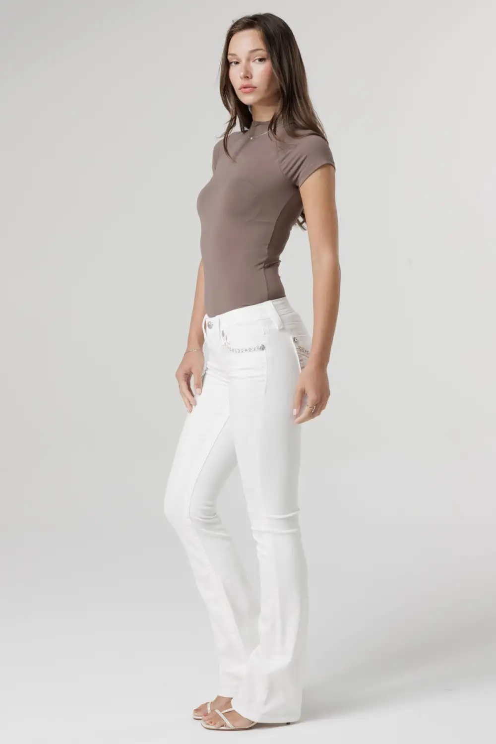 Aspen White Stitch Bootcut Jeans