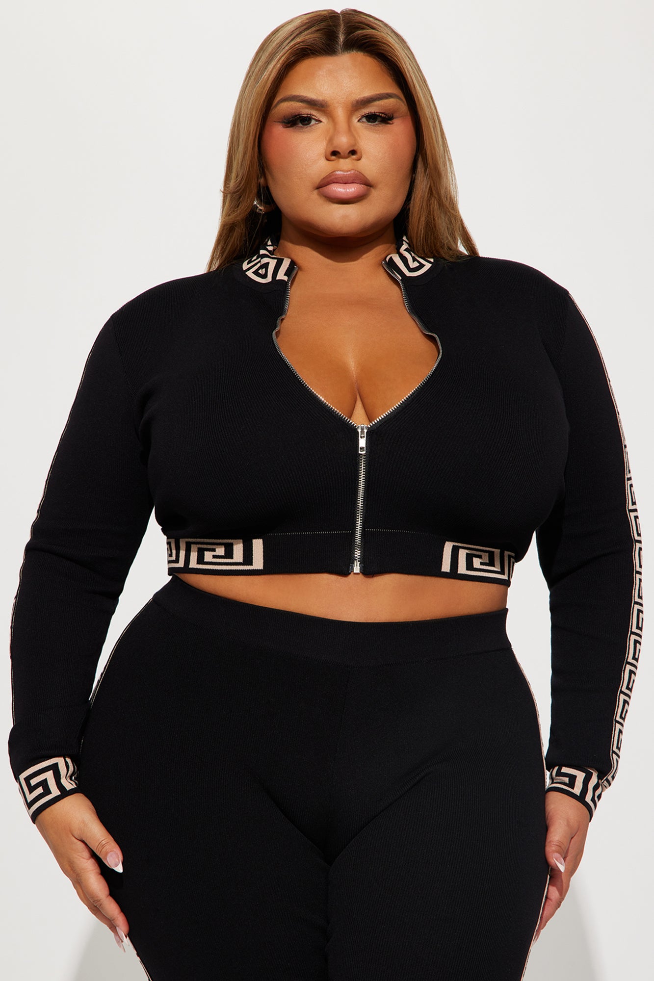 Passing By You Sweater Legging Set - Black/combo