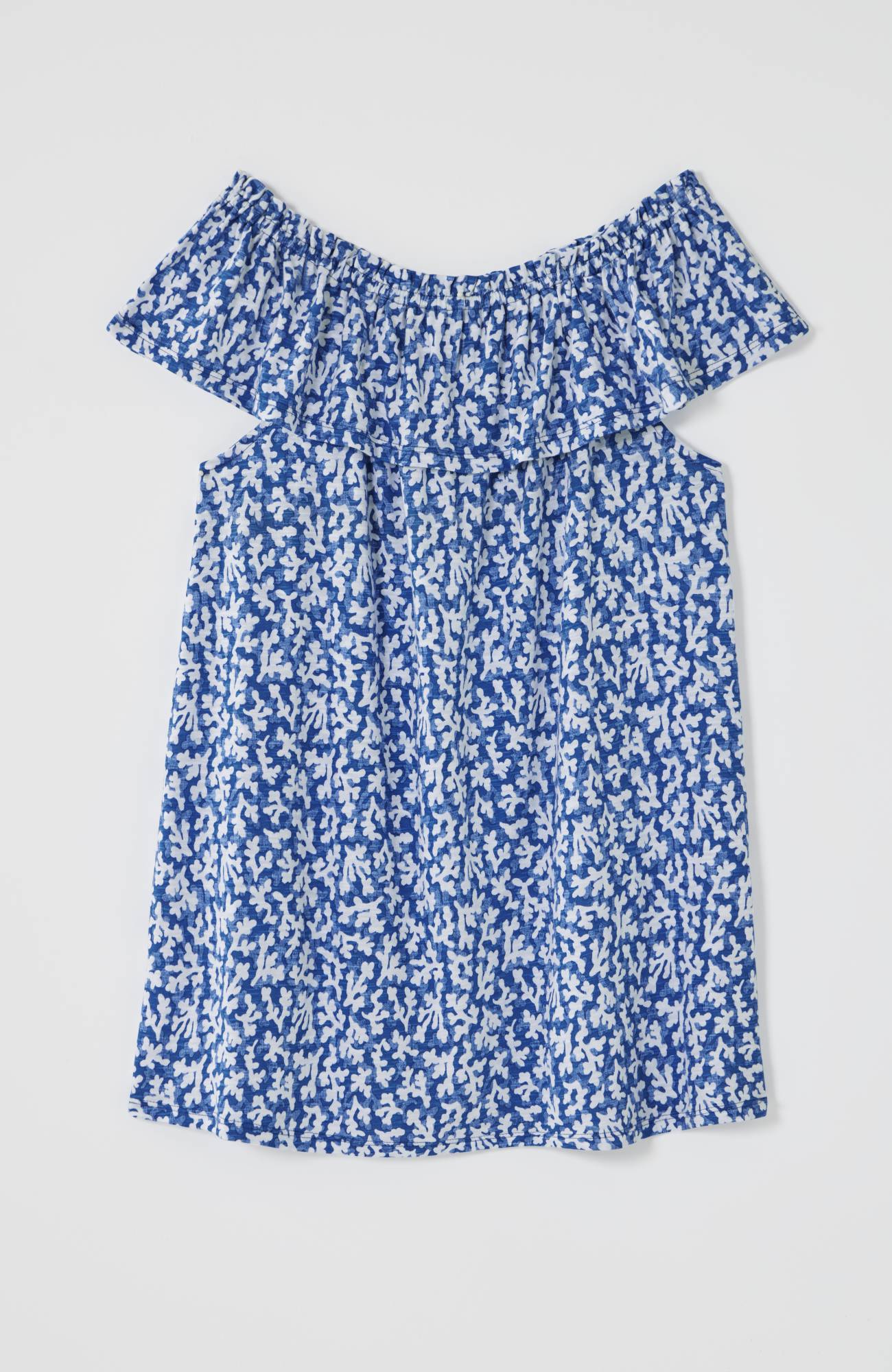 Convertible-Shoulder Ruffled Top