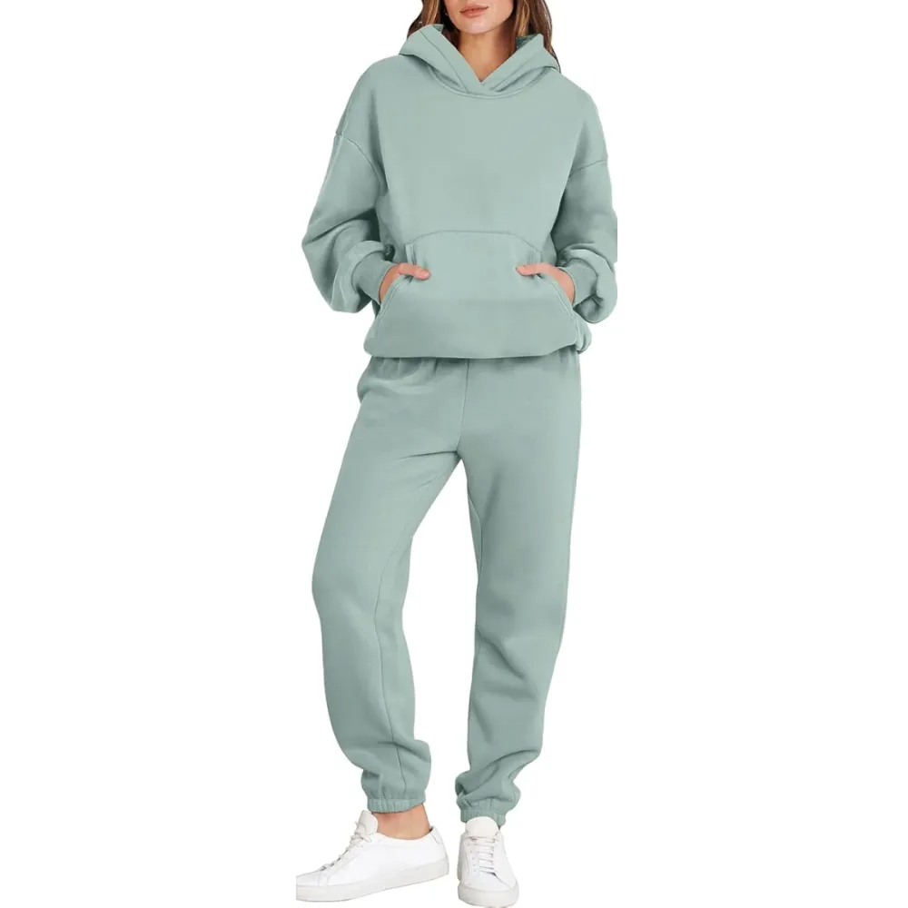 Womens 2 Piece Outfits Lounge Hoodie Oversized Sweatshirt Jogger Sweatpants