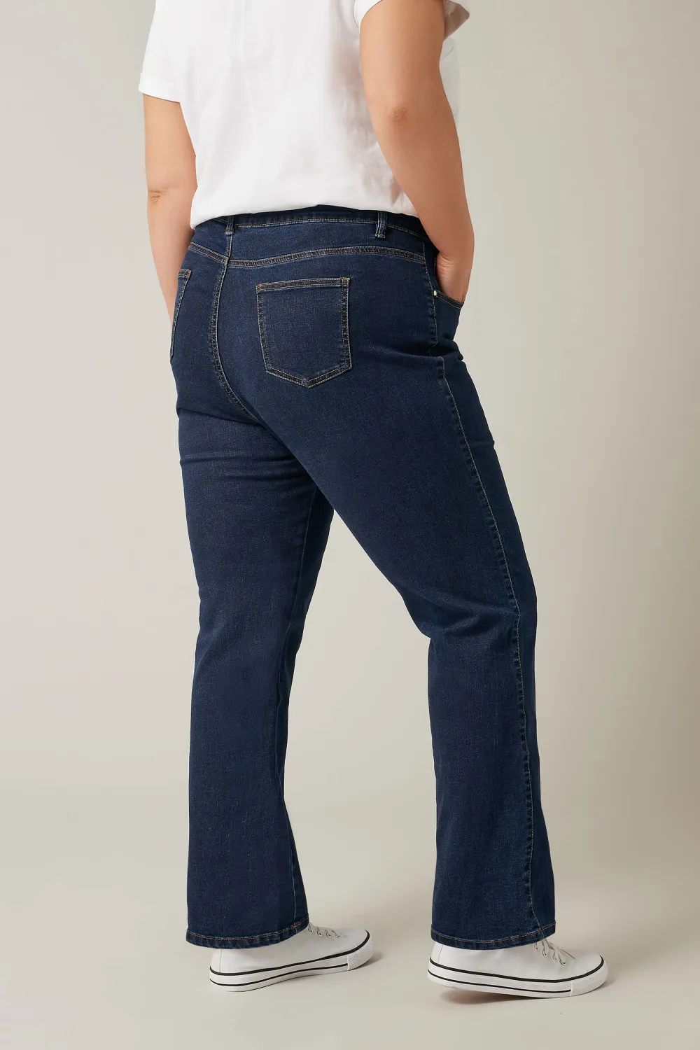 EVANS Curve Blue Mid Wash Straight Leg Jeans