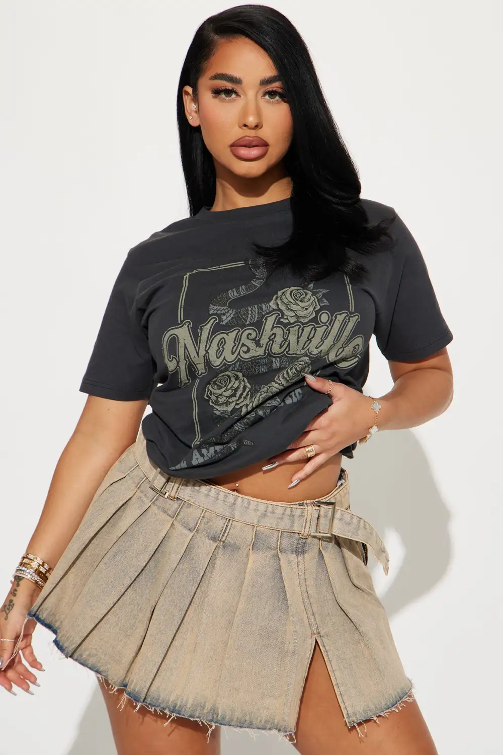 Long Live Nashville Graphic Tee - Black Wash