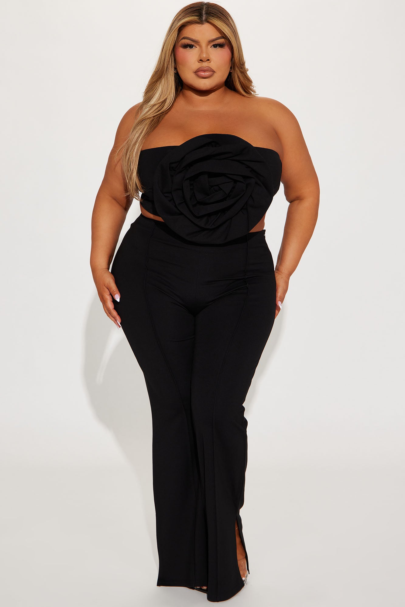 India Rose Pant Set - Black