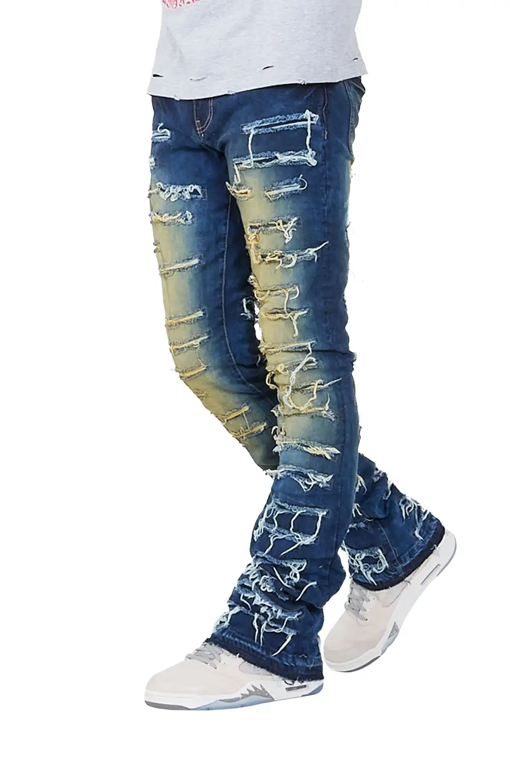 Malyk Dark Indigo Stacked Flare Jean