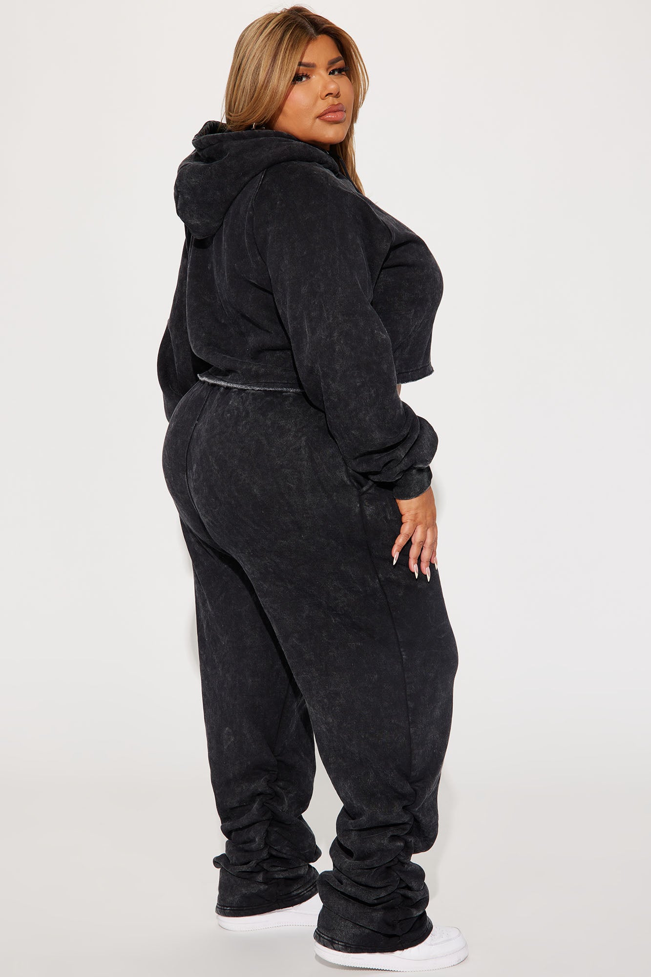 My Time Mineral Wash Jogger Set - Charcoal