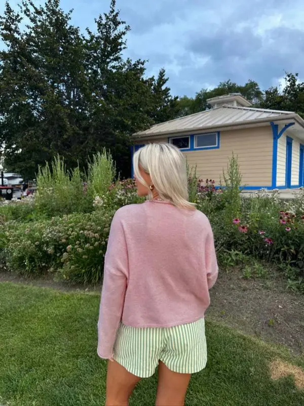 Women’s Vintage Knit Cardigan – Rolled Hem Solid Color Sweater Jacket for Autumn & Winter