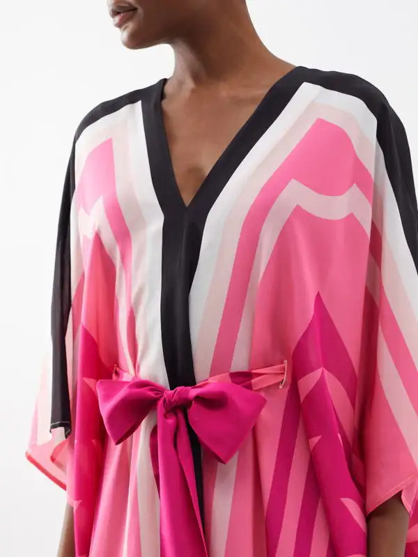 MIDI Silk Crepe Kaftan by Coco Bella – Free Size, Luxe Style