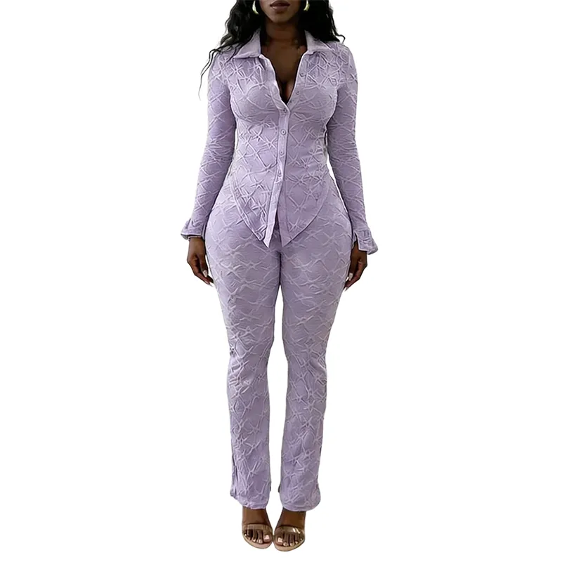 Sexy Knitted Long Sleeve Top & Tight Pants Set