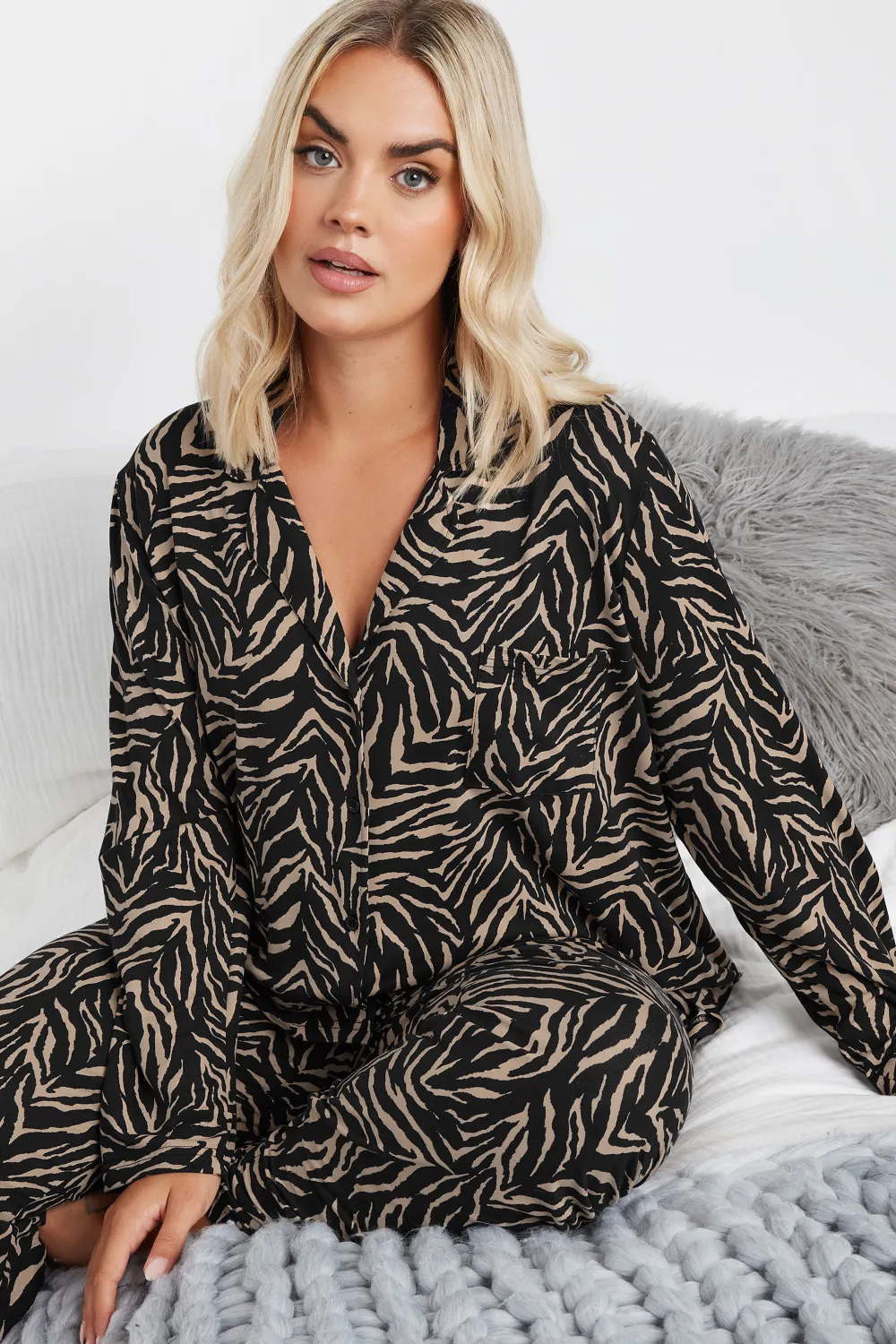 YOURS Curve Red Check Print Soft Touch Pyjama Set