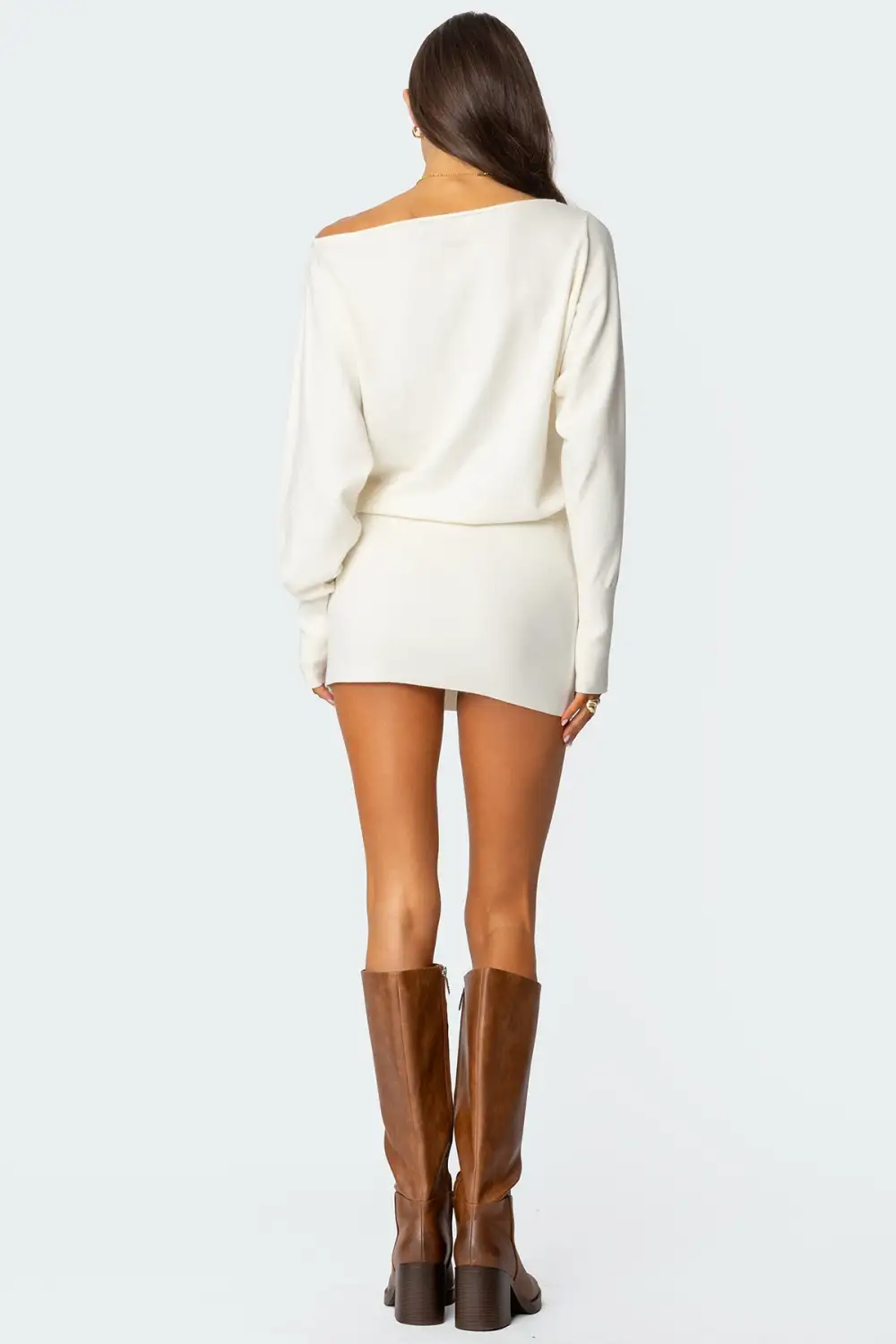 Eve Off Shoulder Knit Mini Dress