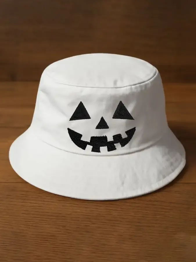 Unisex Pumpkin Print Bucket Hat