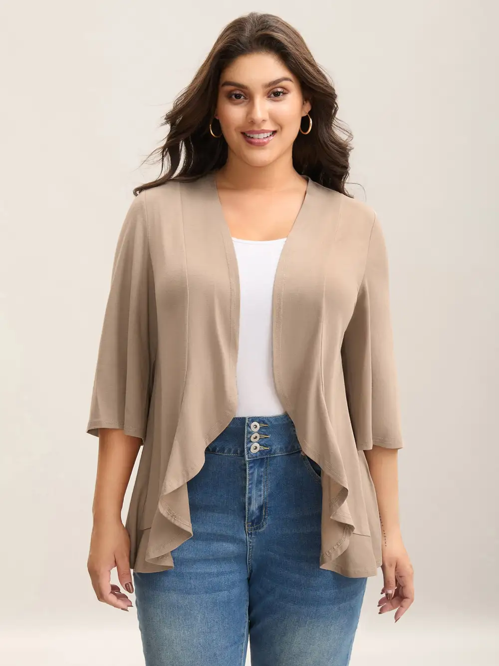 Lotus Hem Curvy Kimono Cover-Up
