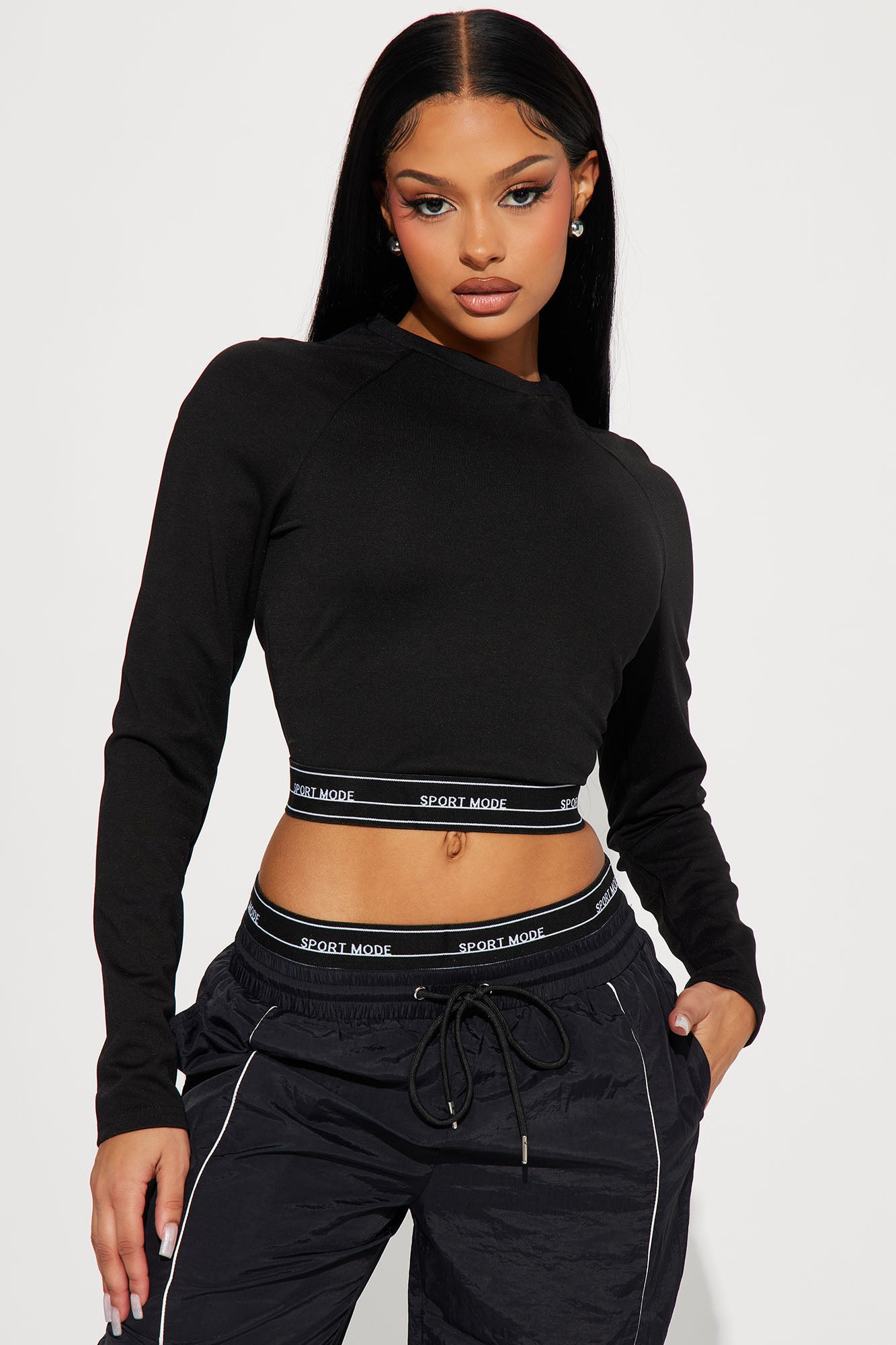 My Moment Windbreaker Pant Set - Black