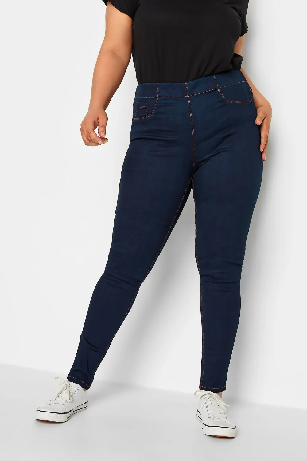 YOURS FOR GOOD Curve Black Pull On Stretch JENNY Jeggings