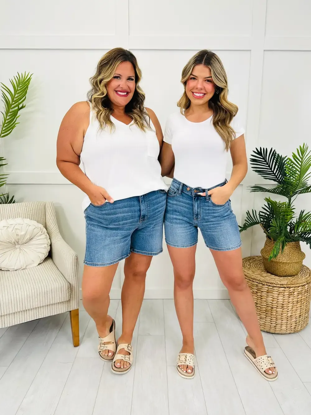 Judy Blue Twice As Nice Double Button Dad Shorts