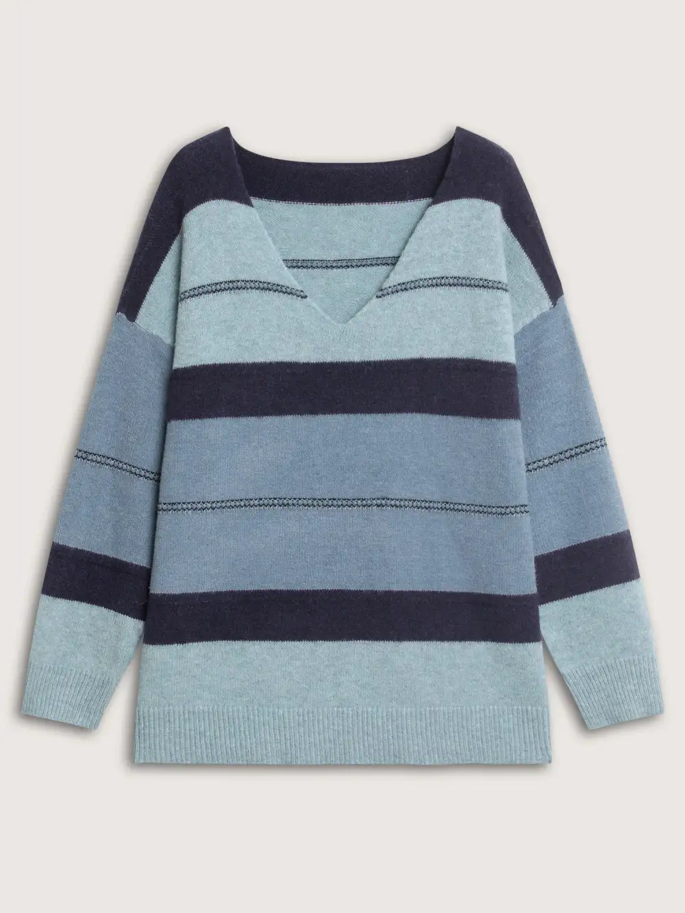 Striped Print Color Contrast Pullover