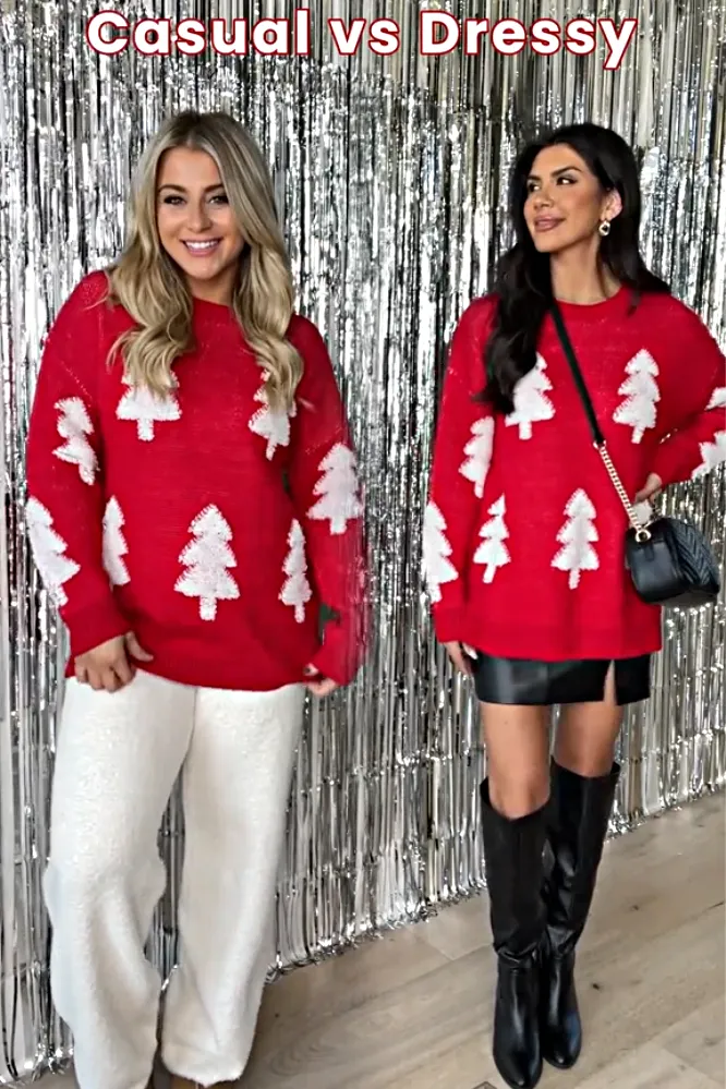 Women's Christmas season round neck top