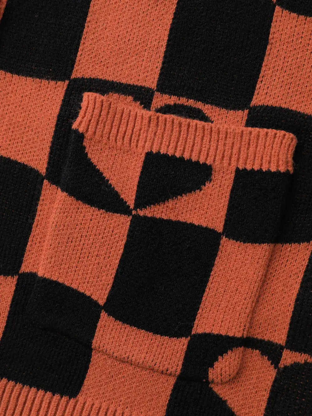 Supersoft Checkered Hearts Stretchy Knit Cardigan