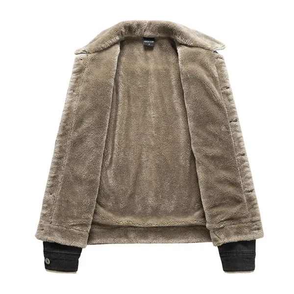 Men's Autumn Winter Plus Velvet Warm Casual Denim Jackets