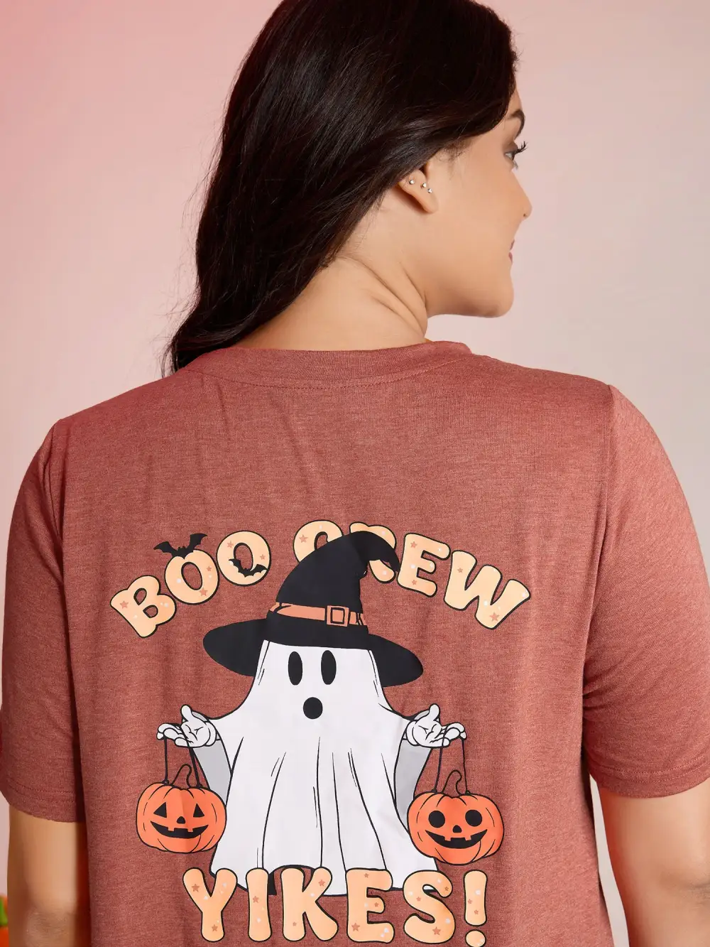 Boo Crew Halloween Round Neck T-Shirt