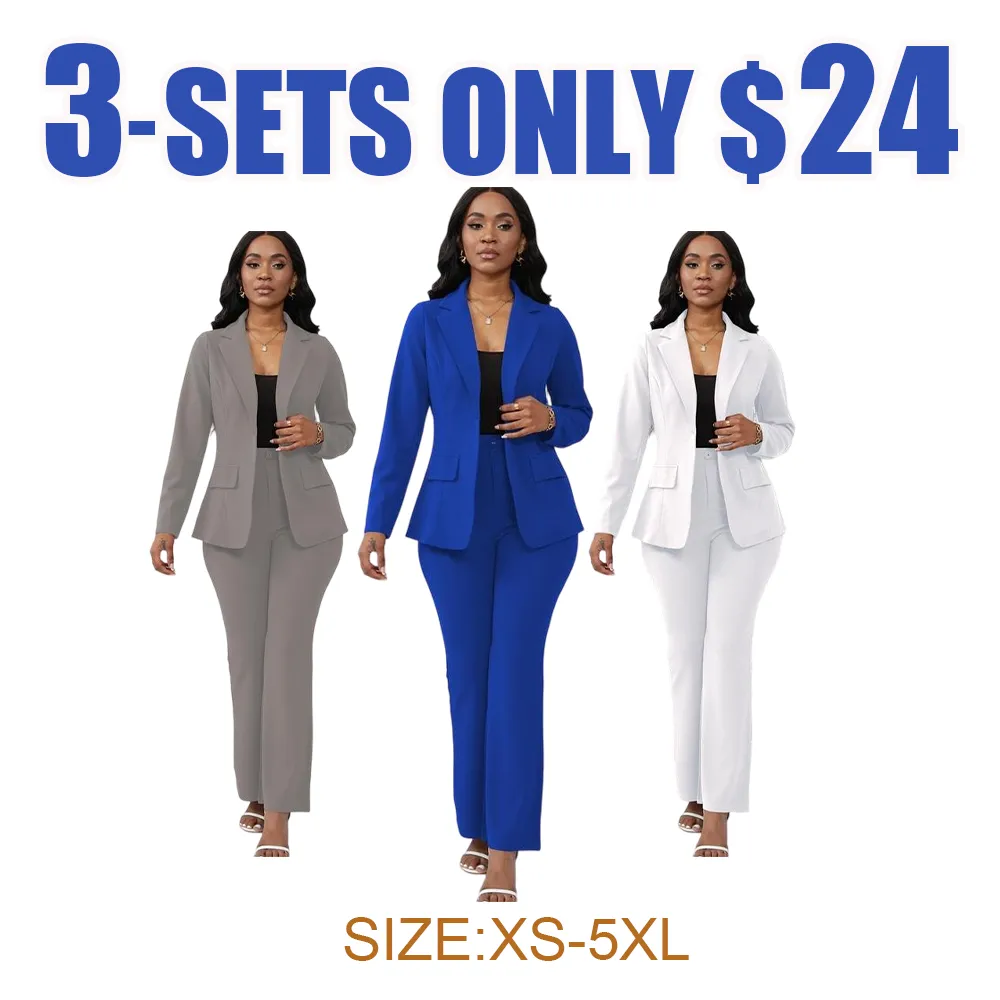 Women's Two-Piece Blazer & Suit Pants - Elegant Business Casual