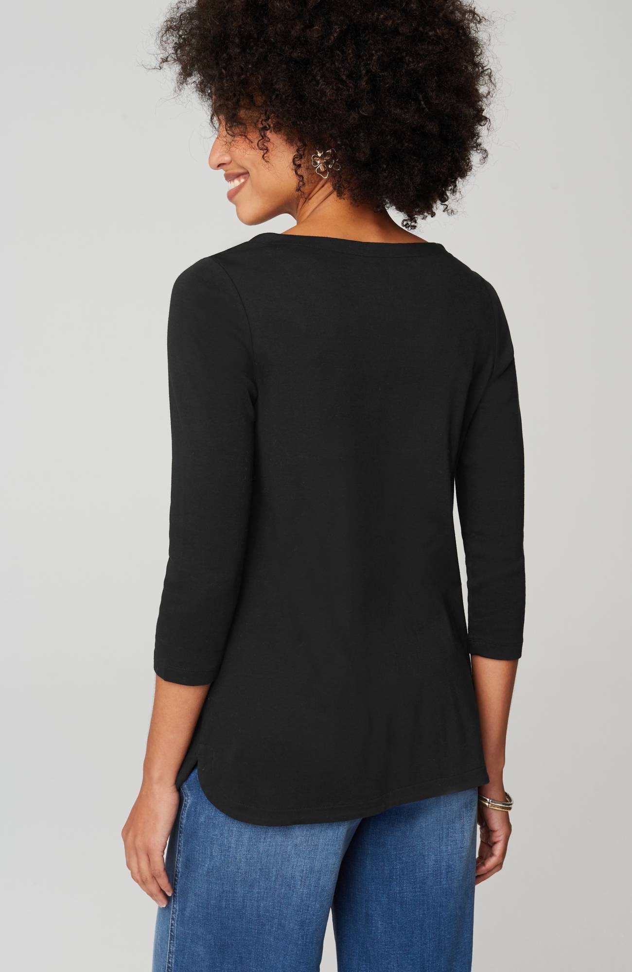 pima 3/4-sleeve v-neck tee