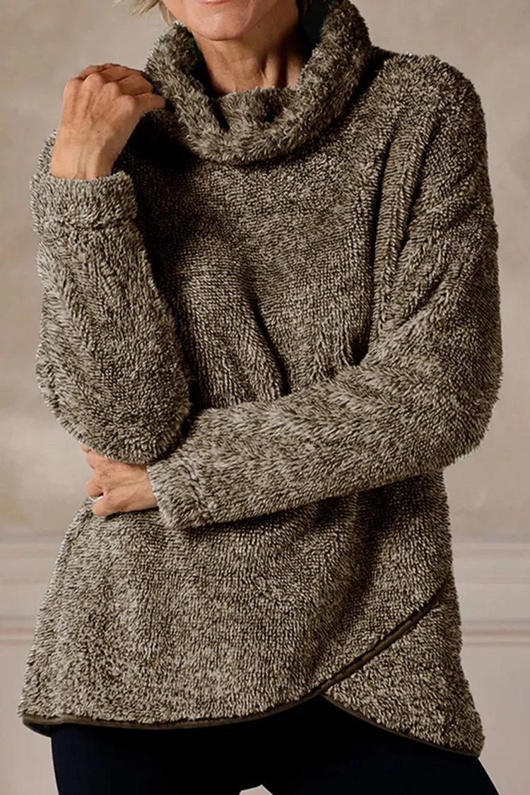 Solid Color Long Sleeve Turtleneck Sweater