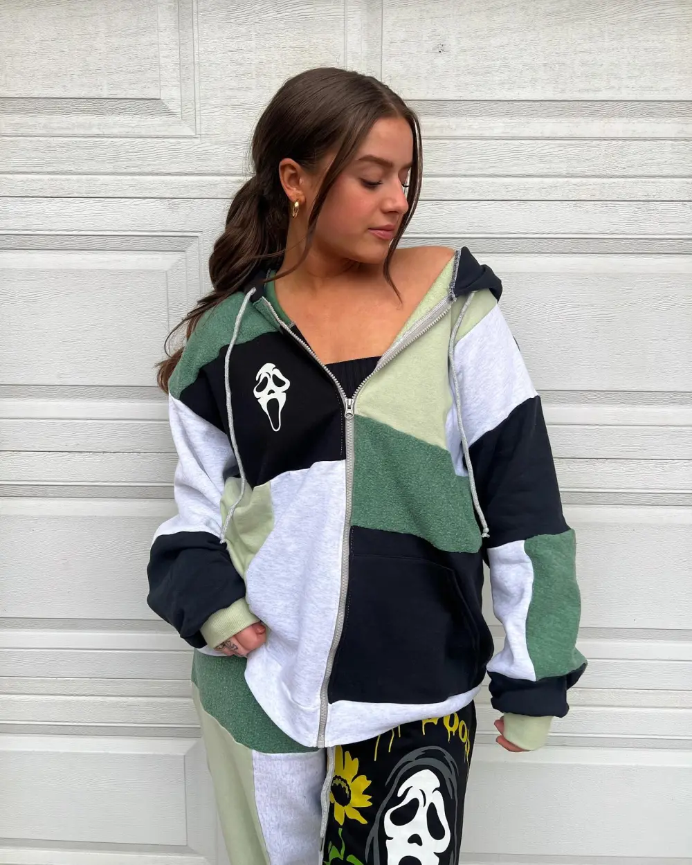 Green  2 piece set tops and bottoms how perfect and cozy piece for your Halloween day