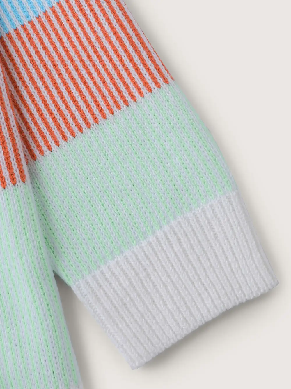 Colorblock Textured Round Neck Pullover