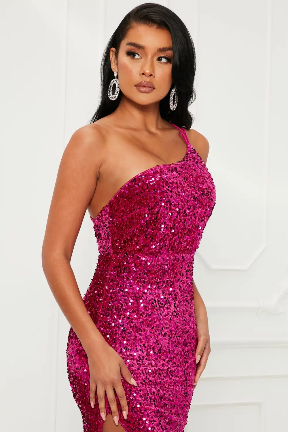 Forever Shining Sequin Maxi Dress - Hot Pink