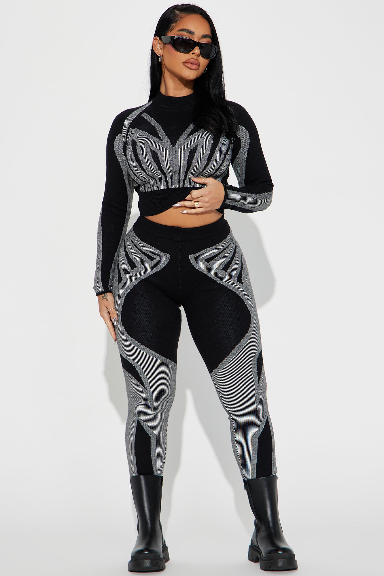 Ava Sweater Legging Set - Black/combo